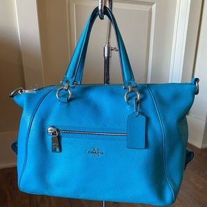 Caribbean Blue Coach Adjustable Handbag